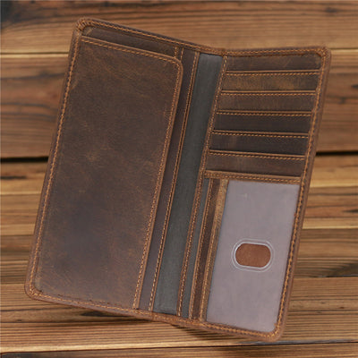 Billetera Larga de Cuero Crazy Horse para Hombre - Image 5