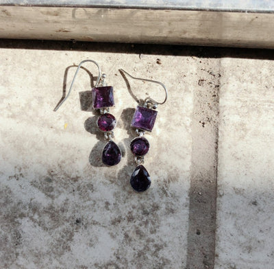 Aretes de Plata 925 Amatista Colgantes Elegantes para Mujer - Joyería de Moda - Image 8