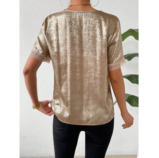 Blusa Elegante para Mujer con Encaje y Escote en V - Image 5