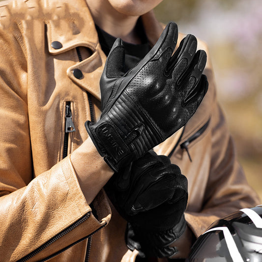Guantes de Piel de Cordero Vintage - Resistentes a Impactos y Transpirables