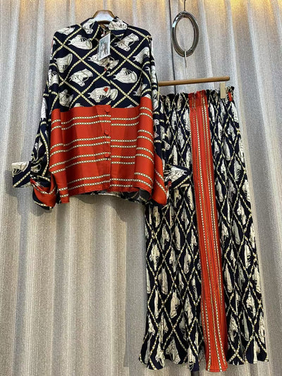 Conjunto de Dos Piezas: Blusa Estampada Personalizada + Pantalón Ancho de Cintura Alta - Image 25