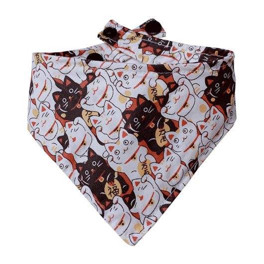 Pañuelo de la Suerte del Gato Maneki-neko con Estampado Divertido - Image 3