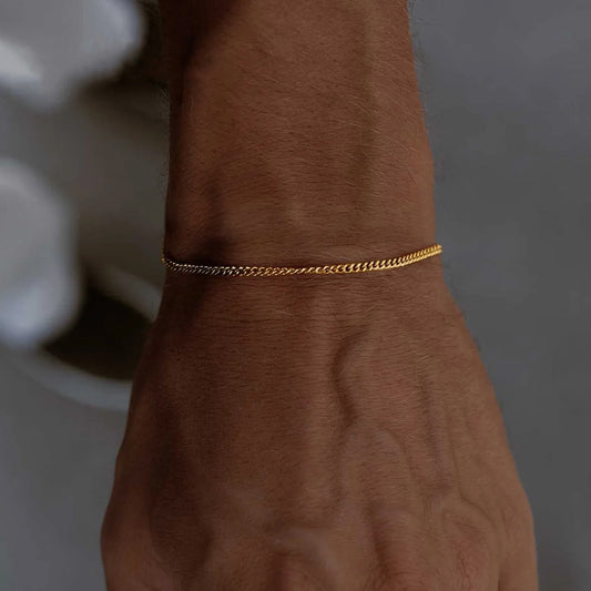 Pulsera Cubana de Acero Inoxidable para Hombre - Ajustable y Resistente al Desvanecimiento