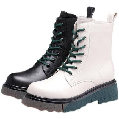 Botas Cortas Retro Punta Redonda para Mujer - Image 3