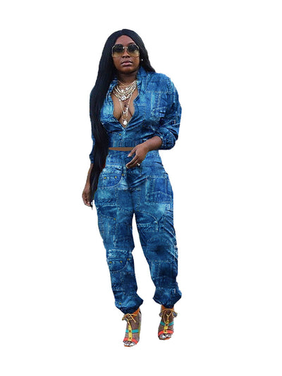 Set de Dos Prendas con Estampado Denim Sintético - Image 8
