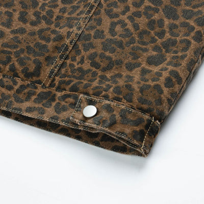 Abrigo Suelto Estampado Leopardo Vintage con Forro Grueso - Image 2