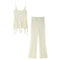 Conjunto de Blusa y Pantalón con Encaje Puntillado