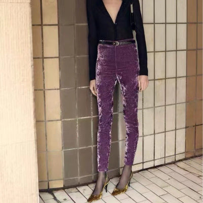 Pantalones Slim de Cintura Alta con Elástico y Puños Ajustados - Image 12