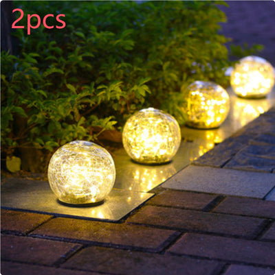Luz Solar LED de Jardín con Diseño de Esfera de Cristal Agrietado - Image 11