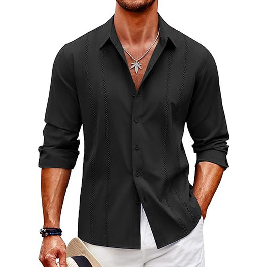 Camisa Manga Larga con Estampado Digital Talla Grande para Hombre - Image 6