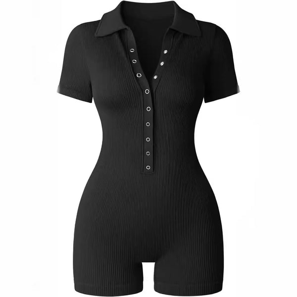 Jumpsuit Deportivo Yoga Mujer con Cuello V y Cintura Ajustable
