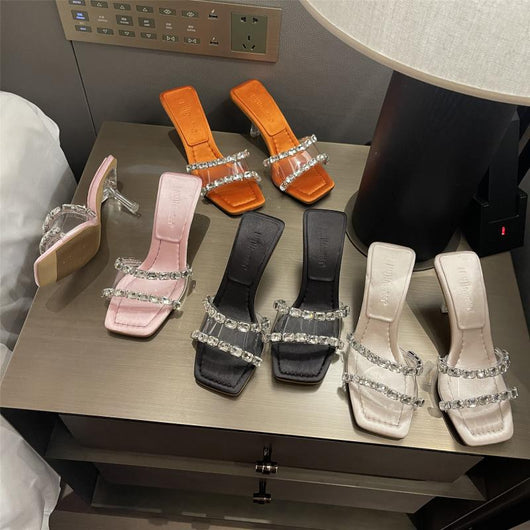 Sandalias Tacón Alto con Tiras Brillantes y Diseño Translúcido - Image 16
