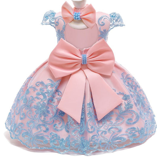 Vestido Princesa Bebé Dorado con Encaje para Niñas 1-3 Años - Image 5