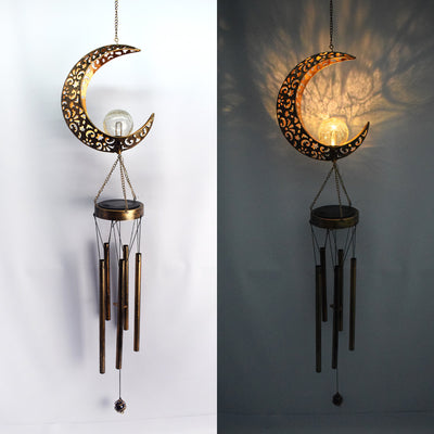 Campana de Viento Solar Luna y Sol con LED para Jardín - Image 15