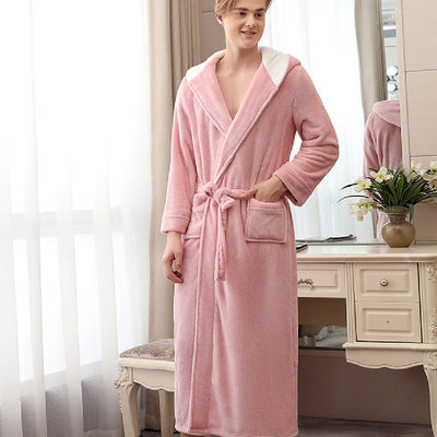 Bata Pijama de Terciopelo Coral Plus para Hombre - Image 21