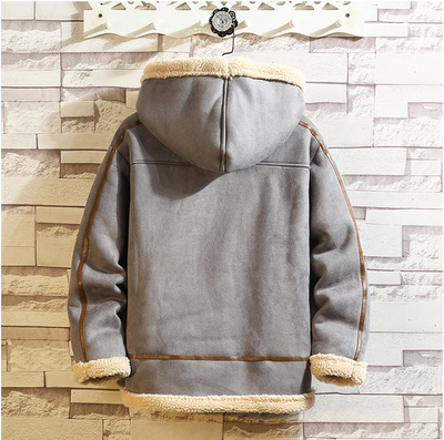 Chaqueta Casual de Lana de Cordero y Algodón con Capucha para Hombre - Image 4
