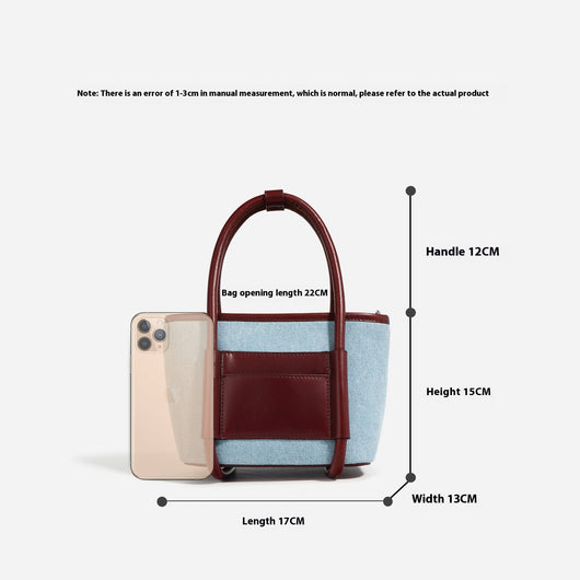 Bolsa Bandolera de Cuero y Denim - Diseño Artesanal de Dos Texturas - Image 4