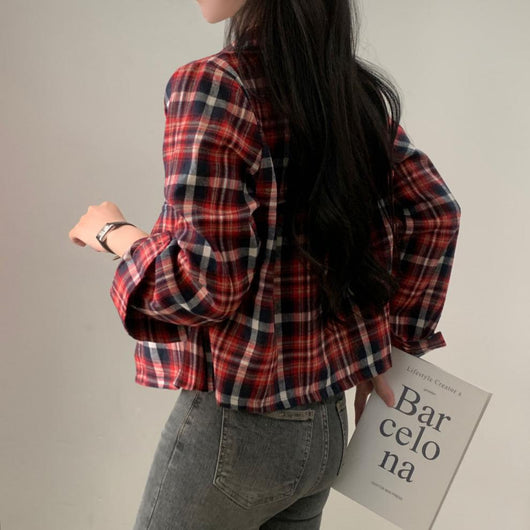 Camisa Cuadrille Oversized de Manga Corta - Image 16