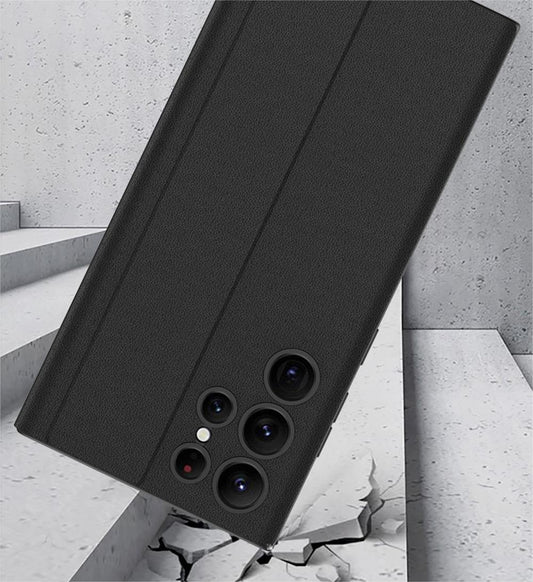 Funda de Cuero para Celular con Cierre Magnético y Ranuras Integradas