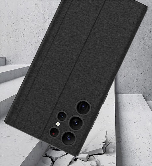 Funda de Cuero para Celular con Cierre Magnético y Ranuras Integradas