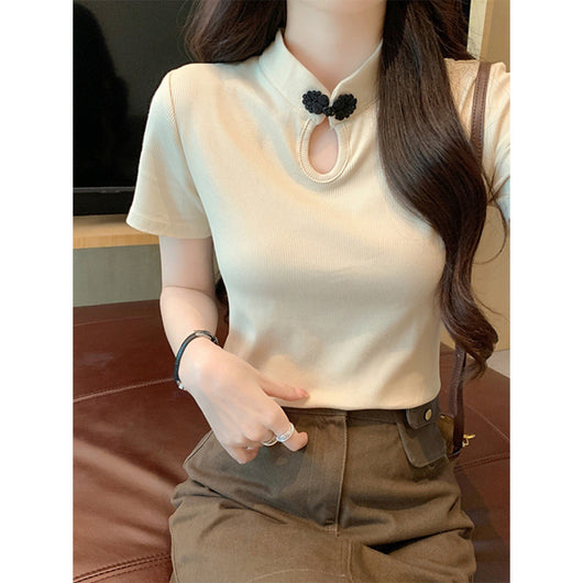 Camiseta de Estilo Chino con Botones de Rana - Manga Corta Verano - Image 28