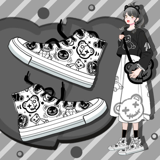 Zapatillas Canvas Altas Personalizadas con Diseño Graffiti para Mujer - Image 11