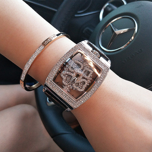 Reloj Elegante para Mujer Resistente al Agua con Diamantes y Flores - Image 6