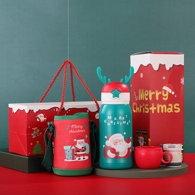 Termo Infantil Reno Navideño con Manga Protectora - Acero Inoxidable Doble Pared - Image 3