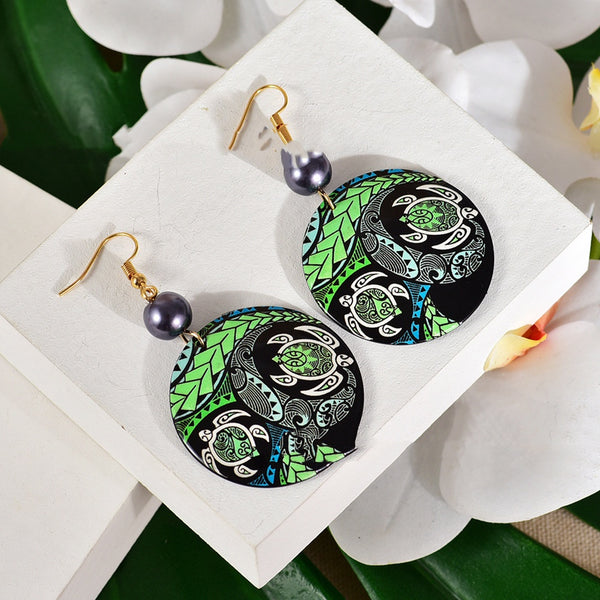 Aretes Bohemios Geométricos Acrílicos de Moda Europea y Americana