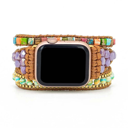 Pulsera Tejida Piedra Emperador Cuadrada - Image 3