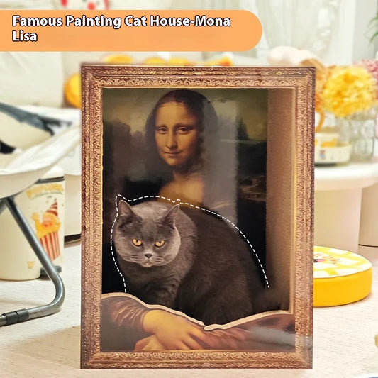 Marco Foto Gato Mona Lisa con Rascador Integrado