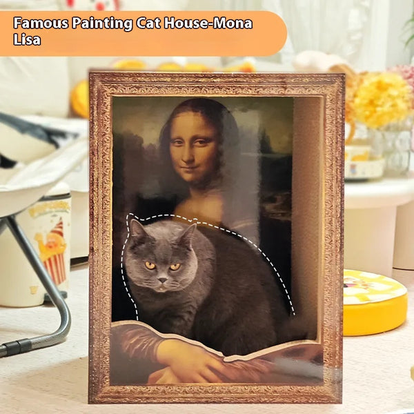 Marco Foto Gato Mona Lisa con Rascador Integrado