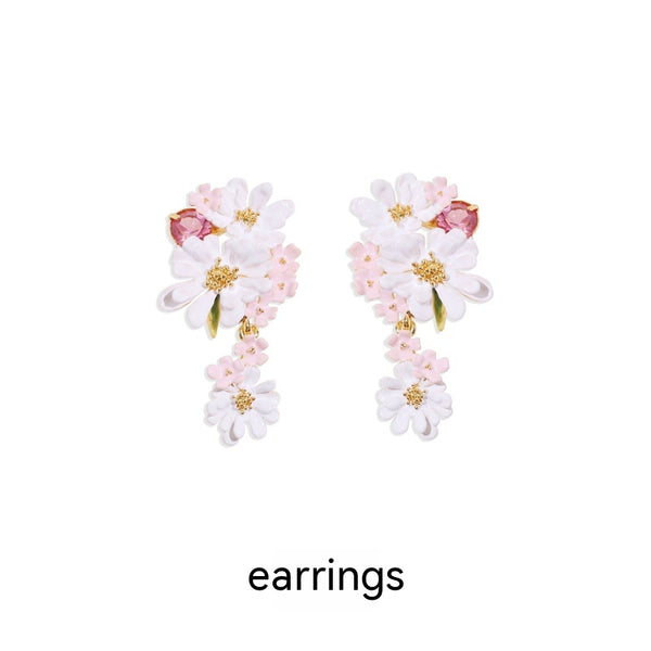 Aretes de Oro Zirconia con Flor de Encaje Verbena - Image 6