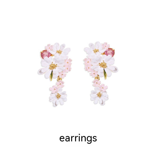 Aretes de Oro Zirconia con Flor de Encaje Verbena - Image 6
