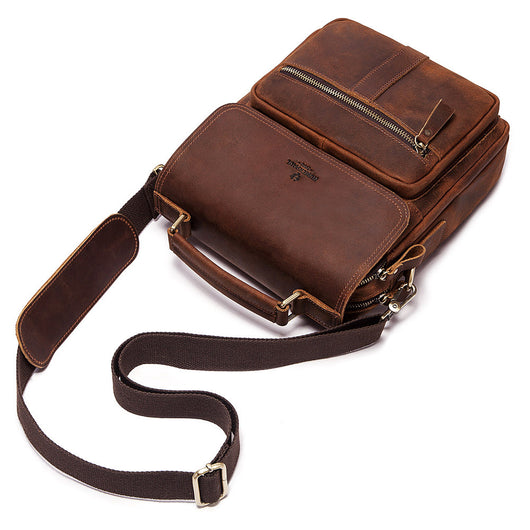 Bolsa Mensajero de Cuero Retro para Hombre - Maletín de Cuero Genuino Gran Capacidad - Image 2