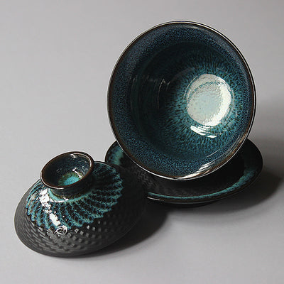 Gaiwan Tradicional Tianmu con Esmalte Cambiante - Cerámica Kung Fu Tea - Image 4