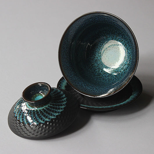 Gaiwan Tradicional Tianmu con Esmalte Cambiante - Cerámica Kung Fu Tea - Image 4