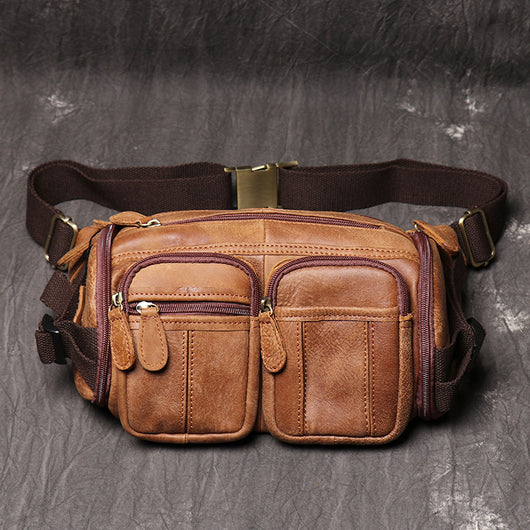 Bolsa de Pecho Hombre Cuero Gamuza Gran Capacidad - Image 11