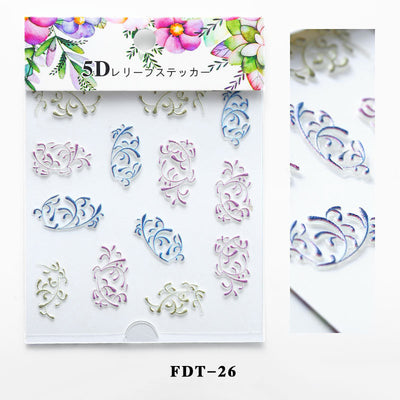 Calcomanías de Uñas con Relieve Serie Flores - Image 4