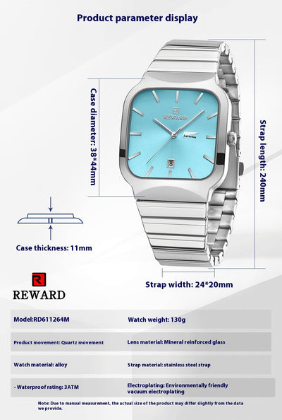 Reloj de Pareja Cuadrado Funcional de Doble Punta - Image 12