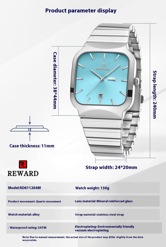 Reloj de Pareja Cuadrado Funcional de Doble Punta - Image 12