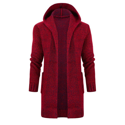 Cardigan Largo con Capucha y Botones de Cuerno