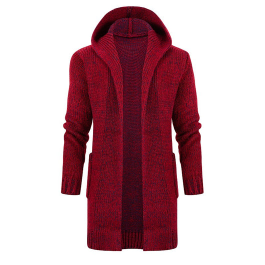 Cardigan Largo con Capucha y Botones de Cuerno