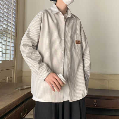 Camisa Casual Suelta a Rayas para Hombre - Estilo Refinado - Image 2