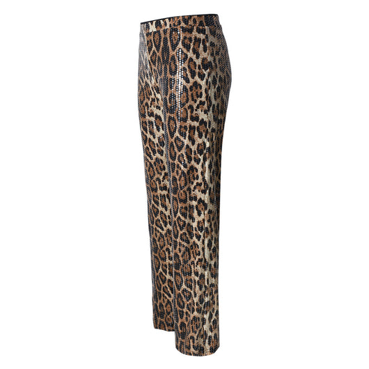 Pantalones Rectos Estampado Leopardo con Lentejuelas - Diseño Europeo - Image 37