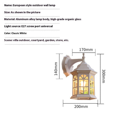 Lámpara de Pared Exterior Estilo Europeo para Balcón y Jardín - Image 6