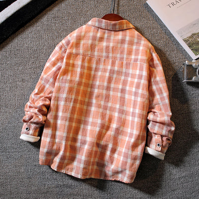 Camisa Cuadriculada de Manga Larga para Niños - Estilo Casual y Moderno - Image 4