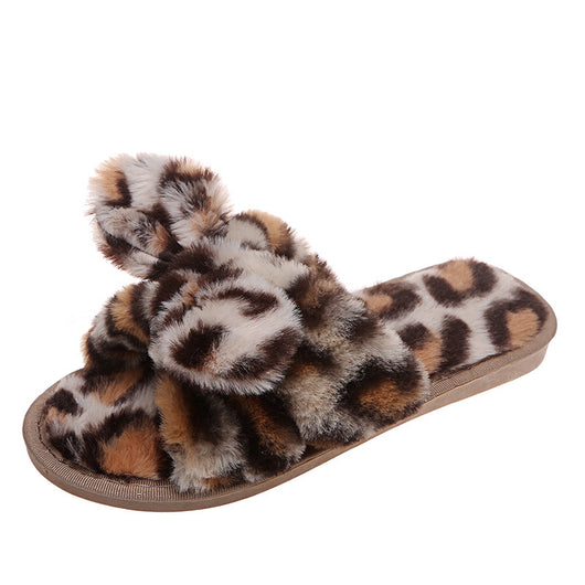Pantuflas Abiertas con Estampado de Leopardo y Pelaje Suave - Image 11