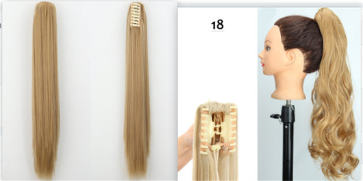 Peluca de Fibra Sintética con Clip Tipo Garra - Cabello Liso y Voluminoso - Image 38