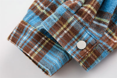 Camisa Cuadros Suelta con Capucha - Cardigan Retro Casual Europeo - Image 8